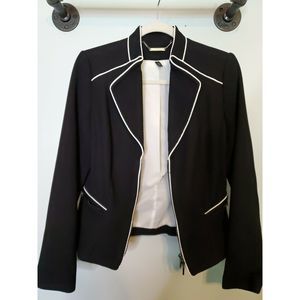 WHBM SZ. 8 Tweed Jacket Blazer Zip Up CAREER